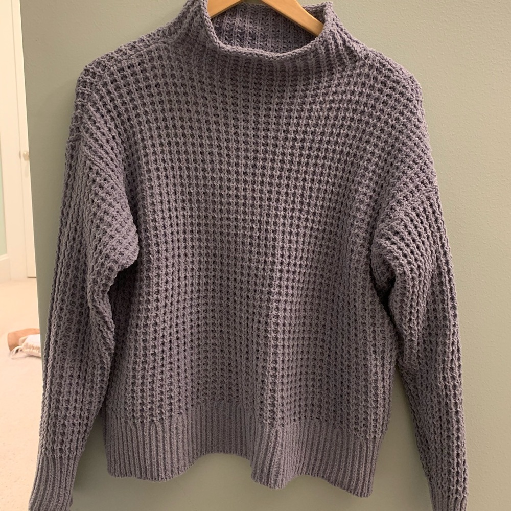Super soft blue turtleneck sweater